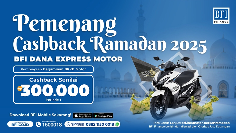 Pemenang Cashback Pembiayaan Dana Tunai Jaminan BPKB Motor - Periode Ke-1